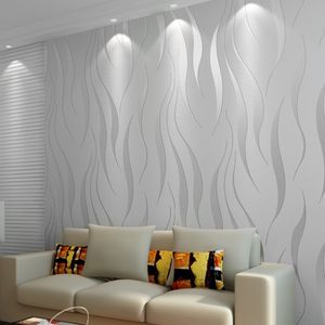 Wallpapers 10M Home Improvement High End Luxury 3D Wave Flocking Wallpaper Rolls For Living Room Wall Covering Decor 7 Colors Wholesale L220927