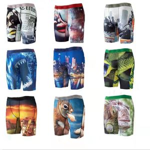 Nova cueca estampada roupa íntima apliques macios e respiráveis boxer cueca boxer confortável tecido elástico atacado fornecedor masculino cós cueca boxer