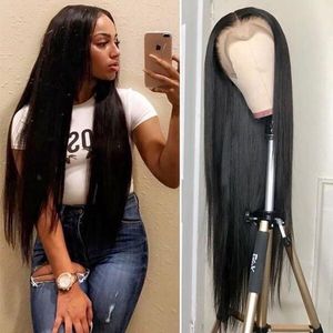 Gül ağ peruk kadın moda ücretsiz siyah uzun düz saç bebek saç kimyasal fiber kafa bandı