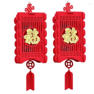 Dekoratif figürinler 2 adet kırmızı Çin fenerleri yıl bahar festivali düğün kutlama dekoru için dekorasyonlar
