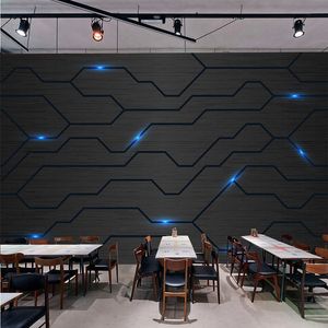 Wallpapers Custom P o Modern Simple Technology Sense Fashion Circuit Diagram Black Murals Restaurant KTV Bar Creative 220927