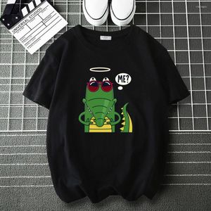 Erkekler Tişörtleri Karikatür Timsah Komik Tişört Erkekler Kadın Moda Marka Günlük Gevşek Üstler Erkek Hip Hop Harajuku T-Shirts