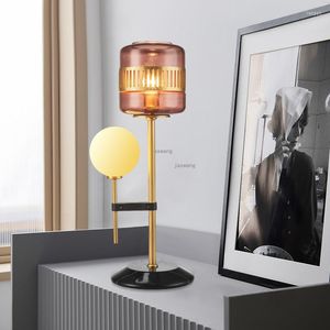 Table Lamps Nordic LED Lamp Light Luxury Glass Bedside Living Room Decoration Fixtures Bedroom Indoor Home Lighting