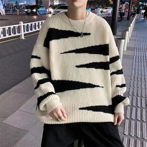 Sweatry męskie sweter pullovers męskie pary college'u patchwork projekt mody swobodny wiosna miękka luźna koreańska styl ins vintage 220926