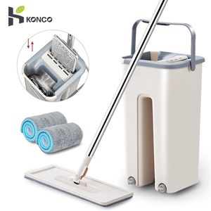 Mops Konco Floor Cleaning 360 Rotating with Bucket Squeeze Flat Home Kitchen Cleaner Scrubber Tile 220927