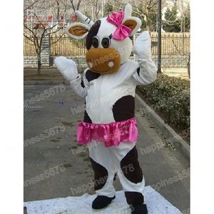 Prestazioni Gonna a fiori mucche Costumi mascotte Personaggio dei cartoni animati Vestito completo Carnevale Unisex Adulti Taglia Halloween Natale Fancy Party Abiti da carnevale