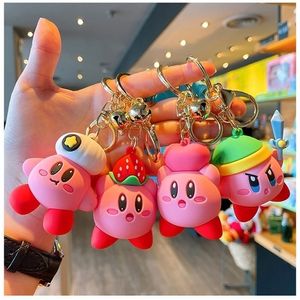 Anime manga Kirby Bir oyun cosplay silikon anahtarlık aksesuarları çanta anahtar yüzük kolye aksesuarları çocuk hediyeleri doğum günü hediyeleri 220923