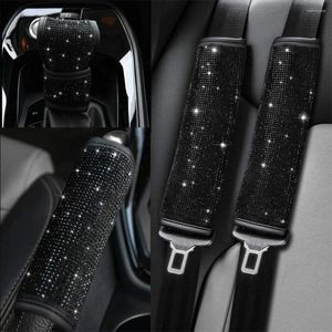 Interior Accessories Black Diamond Crystal Car Gear Shift Cover Rhinestone Auto Shifter Hand Brake Bling Decorate
