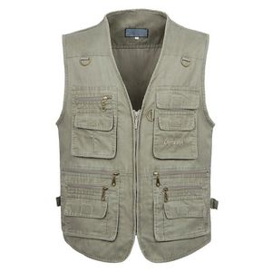 Gilet da uomo 8XL 9XL 10XL Gilet da uomo casual estivo di grandi dimensioni in cotone senza maniche con molte 16 tasche Gilet multitasche da uomo Pograph 220927