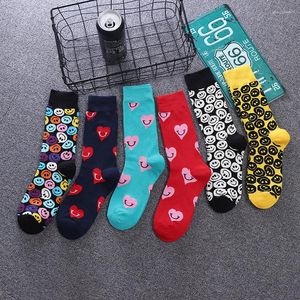 Calzini da donna in cotone giapponese da donna colorato cartone animato carino divertente felice Kawaii teschio alieno avocado per ragazza regalo di Natale