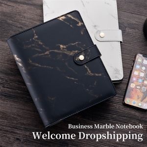 Notepads Hardcover A5 Black Ring Binder Stone Journals Planner Organizer Replaceble Marble Notebooks For Gifts 220927