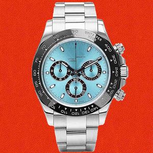 часы мужские часы высокого качества Наручные часы Мужские часы Автоматические механические ледяной синий циферблат Нержавеющая сталь Сапфир Керамический безель с бриллиантами Спортивные часы 40 мм