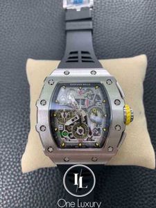 Watches armbandsur designer lyxiga herr mekanisk klocka richa original 011 rm11-03 flyback kronograf titan fodral svart gummi band sw 85vv
