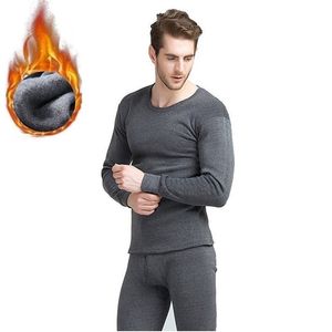 Tute da uomo Winter Long Johns Intimo termico da uomo Set in pile sottile tinta unita per tenere al caldo 220926