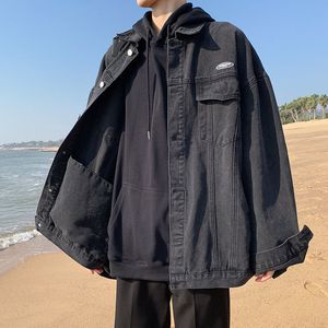 Herrenjacken privatinker drehen Kragen Denim Jacke Modemarke Vintage männliche losen Mänteln Hip Hop Spring Koreanische Kleidung 220927