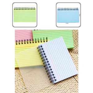 Bloco de notas retangulares retangulares pequenos notebooks em papel spiral manchas de mensagens com capa transparente de suprimentos escolares 220927