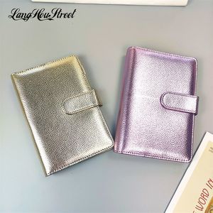 Anteckningar A5 A6 PU LÄDER LÖST LEAF COVER Färgglada textur Ring Bindemedel Planner Journal Budget Wallet Clip Notebook 220927