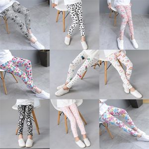 Barnflickor leggings s￶ta blommiga regnb￥gar sm￥barn mager byxor ton￥rsbarn barnpennor 20220927 E3