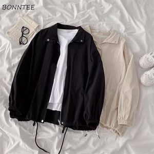 Giacche da donna Giacche basic da donna Colletto rovesciato Cerniera Harajuku Elastico BF Chic Ulzzang Allentato Stile coreano Cool Streetwear Capispalla casual 220926