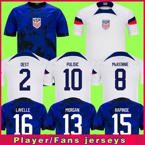 2022 World Cup PULISIC Soccer Jerseys 22 23 DEST MCKENNIE AARONSON MUSAH usAS MORGAN LLOYD America Football Shirt United States LLETGET MEN KIDS SETS KITS