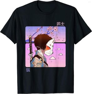 Herr t-skjortor anime girl samurai pastell goth estetic kawaii otaku t-shirt