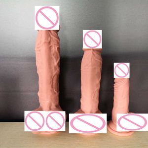 Sex Toy S Masager Massager Vibrator Toys S/M/L Realista Soft Silicone Dildo Toy para mulheres Glans grossas dong de verdade com poderoso V9CT