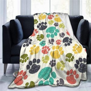 Blankets 3D Colorful Dog Flannel Fleece Blanket Soft Warm Throw For Beds Sofa Nap Quilts Cover Home Office Weighted