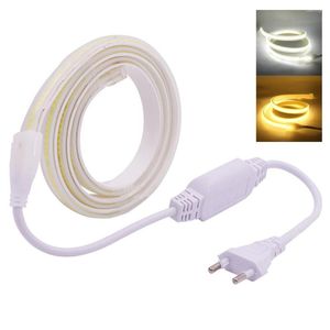 Strisce AC 110V 220V COB LED Strip Light Alta luminosità 288LEDs/M Nastro impermeabile RA90 Densità FOB flessibile Tagliabile