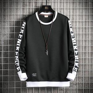 Erkek Hoodies Erkekler Yan Stripe O-Neck Sweatshirt Crewneck Hip Hop High Street Uzun Kollu İlkbahar ve Sonbahar Üstleri