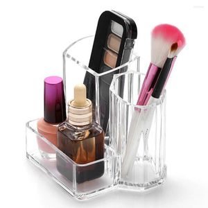 Förvaringslådor tvättbar transparent makeup borste hållare kort rack läppstift arrangör för inomhus