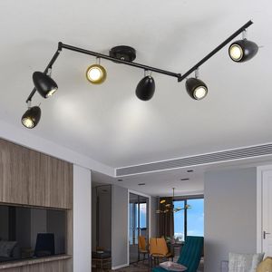 Lâmpadas pendentes Led Loja de roupas de roupas de teto Ponto de faixa leve simples Creative Living Room Bar Lumbo de vento industrial longo