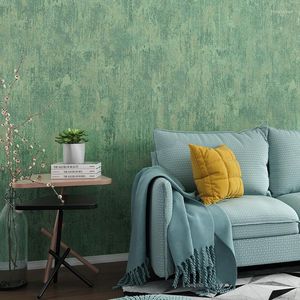 Bakgrundsbilder American Country Dark Green Wallpaper Solid Color Retro Nostalgic Style Bedroom vardagsrum Icke-vävd bakgrund