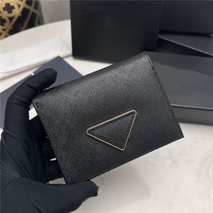 Vintage Unisex Leather Wallets Folding Purses Money Clips Card Holder Coin Bag Interior Slot Pocket Short Wallet With Box