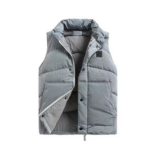 Gilet da uomo Gilet da donna Distintivo della bussola Vero piumino in metallo con cerniera in nylon Capispalla autunno inverno