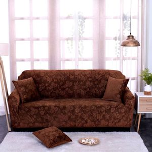 Chair Covers Embossed Printed Thick Flower Velvet Elastic Fabric Sofa Cover General European Style Slipcover Soft For Living Room