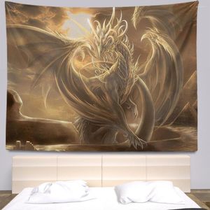 Tapestries Dragon Tapestry Large Fabric Wall Bohemia Decoration Anime Home Aesthetics