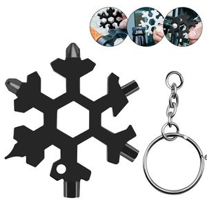 18 I 1 Camp Key Ring Pocket Tool Openers Multifunction Hike Keyring Multipurposer Survive Outdoor Openers Snowflake Multi Spanne GCB15821