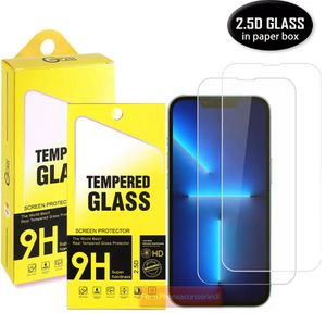 2.5D Temperat glasskärmskydd för Samsung A01 A11 A21 A21S A31 A41 A51 A61 A71 A81 A91 M01 M11 M21 M31 M51 i papperspåse -paketet