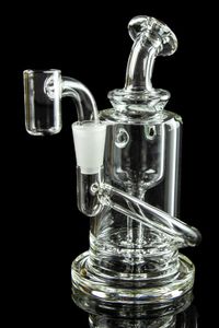 Klein Recycler Bohrinseln Wasserpfeifen Wasserpfeifen Shisha-Glas-Wasserbongs Rauchrohr-Becher-Basis Dab-Bong mit 10-mm-Banger