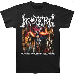 Men's T Shirts Relapse Records Incantation Mortal Throne T-Shirt Black