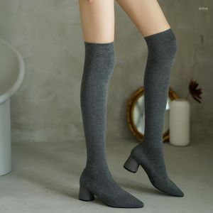 Boots High Quality Sexy Heels Over The Knee Stretch Thigh Autumn Winter Long Female Shoe Plus Size 43