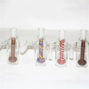 Hookah Glass Ash Catcher med kvarts banger sk￥lar 14mm mini glas bong vatten f￥ngare tjock klar bubbler ashcatcher 45 grad