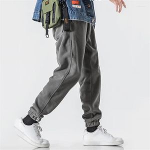 Calça masculina jogging masculino 2022 moda harém velo polar lã quente outono de inverno cintura elástica ao ar livre calças largas tamanho grande