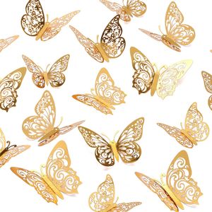 Andere feestelijke feestbenodigdheden gouden vlinderdecoraties maten stijlen d muur decor verjaardag vlinders voor ambachten cake bdesports amgzn