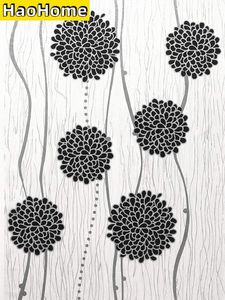 Bakgrundsbilder Haohome Peel och Stick Metalic Sliver Black White Stripes Floral Wallpaper Wall Decor Vinyl Självhäftande kontaktpapper 220927