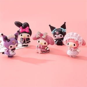 Anime Manga Kawaii My Melody Kuromi Kt Cat Anime Action Figures Collection TV Doll Gifts for Children Girl Toy Birthday Desktop Decoration 220923