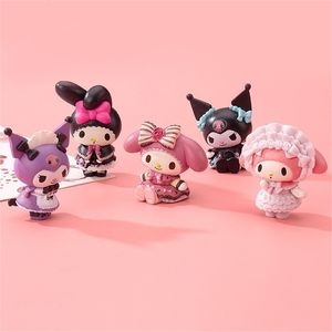 Anime Manga Kawaii My Melody Kuromi KT Cat Anime Figuras Coleção de TV Doll Gifts For Childs Girl Toy Birthday Desktop Decoration 220923