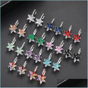 Stud Fashion Cz Zircon Crystal Flower Stud Earrings For Women Girls Jewellery Xmas Gift Bohemia Bijoux Wedding Earring 3068 Q2 Drop D Dh4Uf