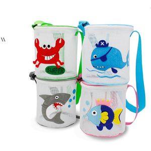 Kids Toys Beach Bags 3D Animal Shell Toys Collecionando Bolsa de Armazenamento Mesh Outdoor Bucket Tote Organizador port￡til Splashing Sand Bolsa BBB15804