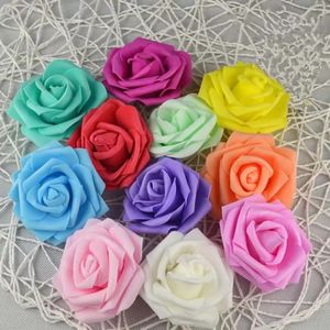 7cm PE Foam Rose Cabe￧as de flores artificiais para grinaldas DIY Decora￧￣o de eventos de casamento Home Garden Decorative Supplies Wly935